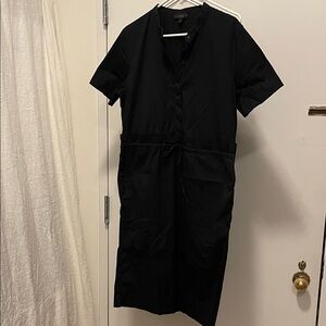 COS Black Dress with Short Sleeves and Tie Waist